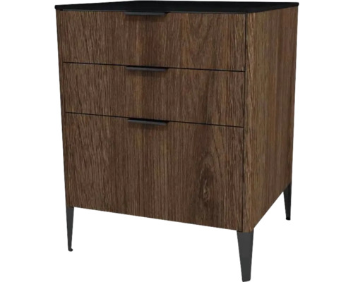 Highboard Devo Lotos 76x60x53 cm mit 3 Laden bronze/schwarz