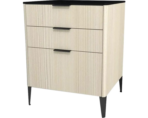 Highboard Devo Lotos 76x60x53 cm mit 3 Laden cremeweiß/schwarz