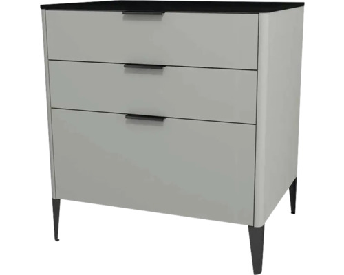 Highboard Devo Lotos 76x70x53 cm mit 3 Laden stahlgrau/schwarz