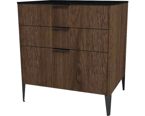 Highboard Devo Lotos 76x70x53 cm mit 3 Laden bronze/schwarz