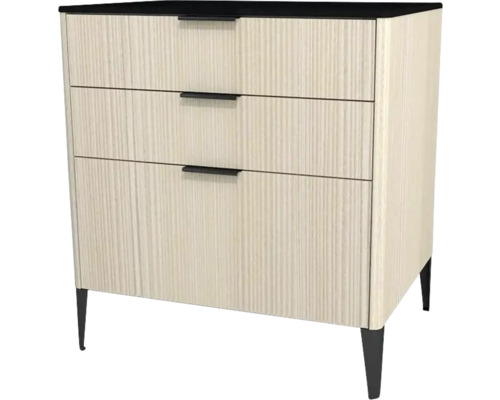 Highboard Devo Lotos 76x70x53 cm mit 3 Laden cremeweiß/schwarz