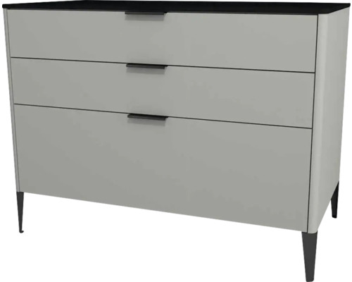 Highboard Devo Lotos 76x100x53 cm mit 3 Laden stahlgrau/schwarz