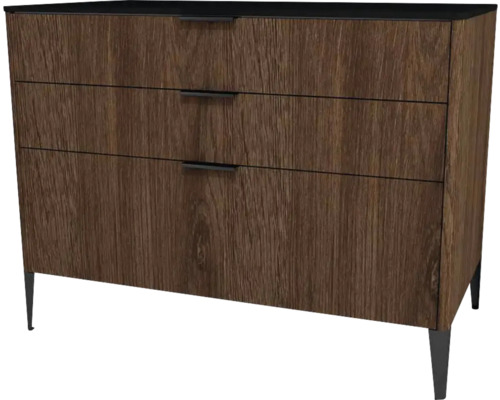 Highboard Devo Lotos 76x100x53 cm mit 3 Laden bronze/schwarz