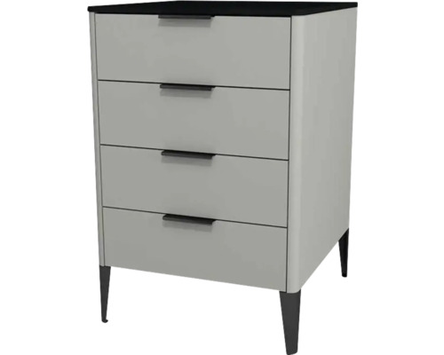 Highboard Devo Lotos 76x50x53 cm mit 4 Laden stahlgrau/schwarz