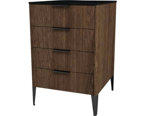 Highboard Devo Lotos 76x50x53 cm mit 4 Laden bronze/schwarz