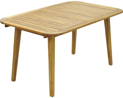 Holz Gartentisch mit abgerundeten Ecken und vier Beinen