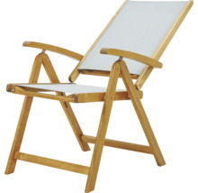 Holzliegestuhl mit Stoffbezug