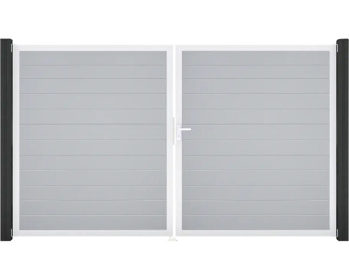 Doppeltor aus Aluminium mit horizontalen Lamellen