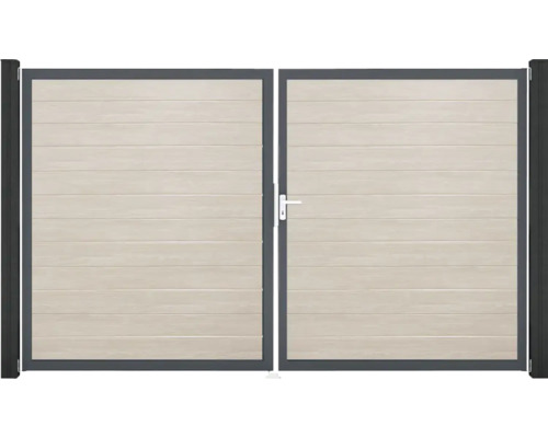 Doppeltor aus Aluminium mit horizontalen Paneelen