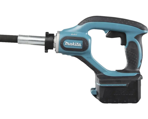 Makita Logo. Akku-Betonrüttler mit Rüttelflasche.