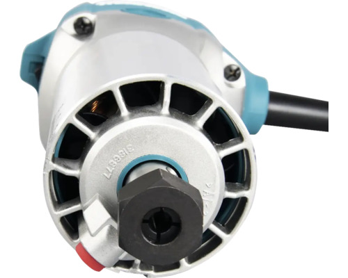 Detailansicht einer Oberfräse mit Spannzange