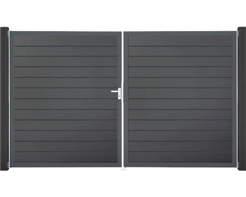 Doppelflügeltor aus Aluminium mit Griff