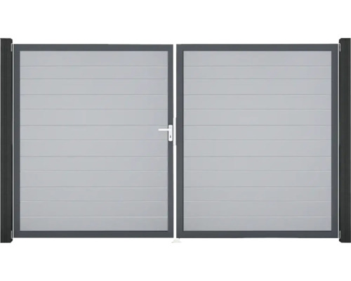 Doppeltor aus Aluminium mit horizontalen Lamellen