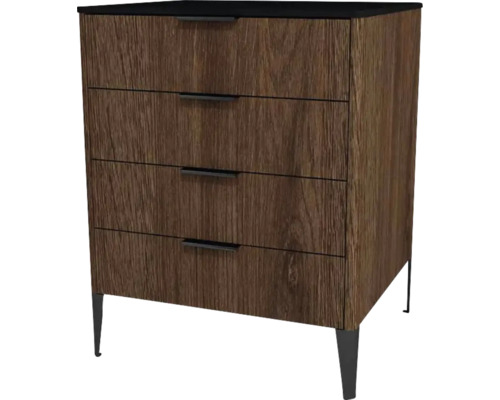 Highboard Devo Lotos 76x60x53 cm mit 4 Laden bronze/schwarz