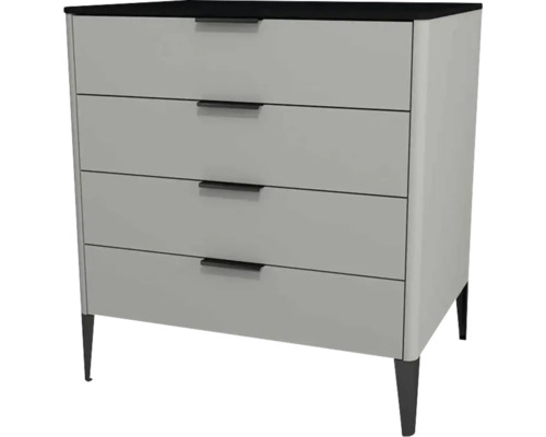 Highboard Devo Lotos 76x70x53 cm mit 4 Laden stahlgrau/schwarz