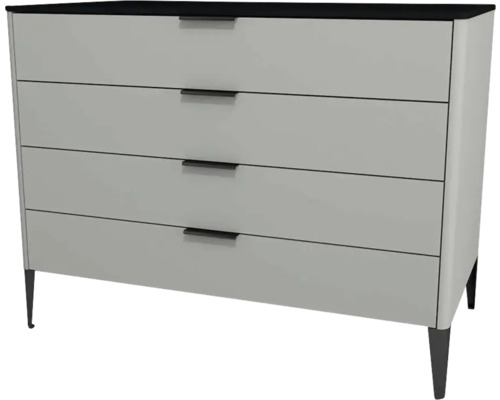 Highboard Devo Lotos 76x100x53 cm mit 4 Laden stahlgrau/schwarz