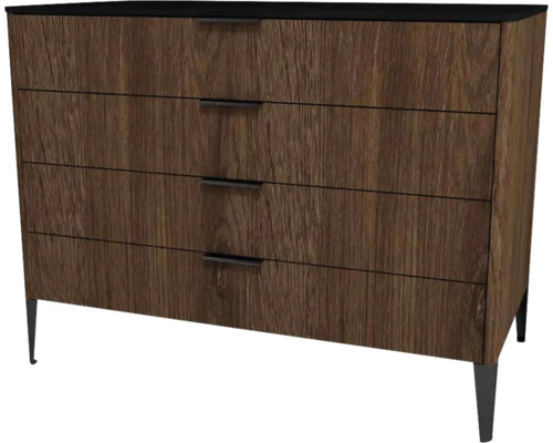 Highboard Devo Lotos 76x100x53 cm mit 4 Laden bronze/schwarz