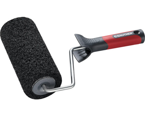 Farbwalze mit schwarzem Bezug und Griff der Marke Rautner