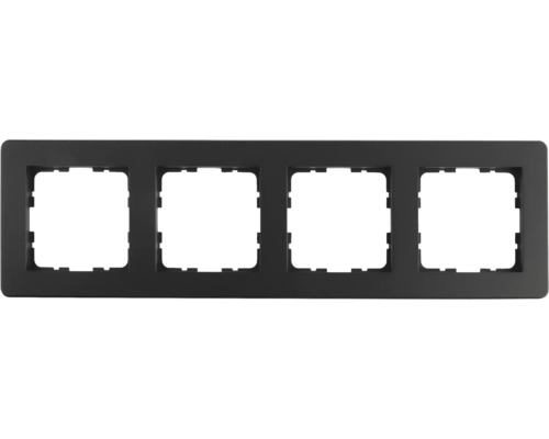 4-fach Rahmen Abdeckung Q-Link F-Line, unterputz, schwarz