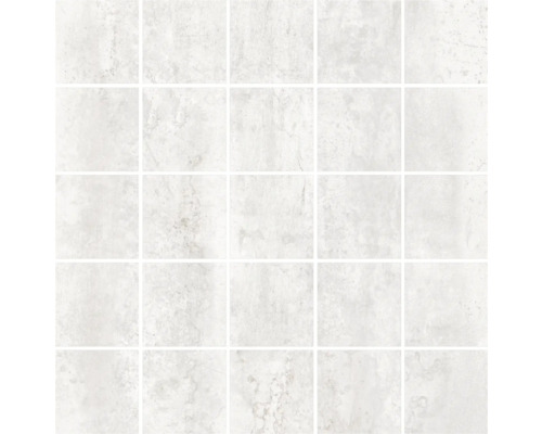 Feinsteinzeugmosaik Mirava Glasgow white 30x30 cm Quadratische, helle Keramikfliesen mit Steinoptik