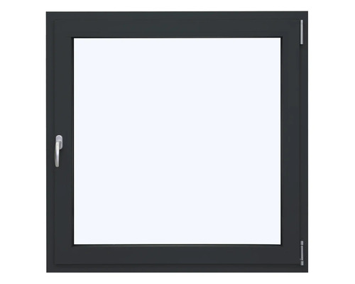 Graues Kunststofffenster mit Griff