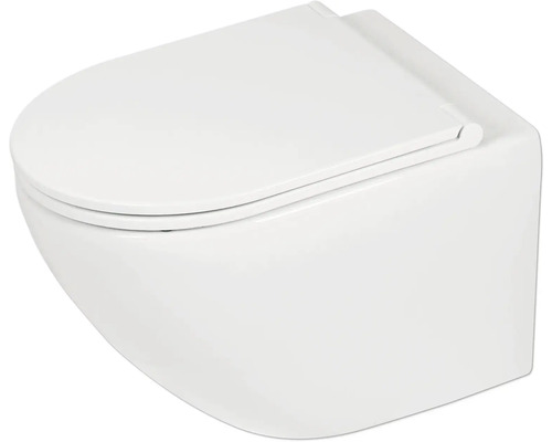 Wand-Tiefspülklosett aus Keramik mit WC-Sitz