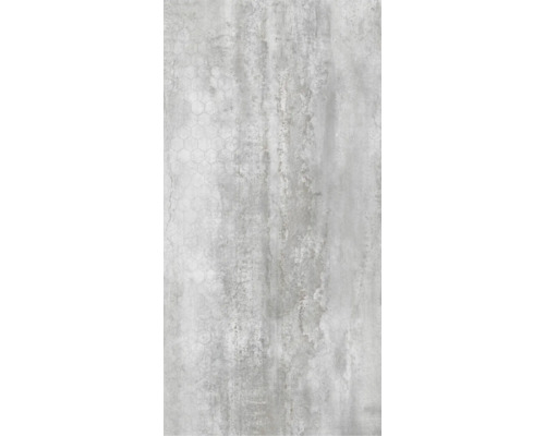 Feinsteinzeug Dekorfliese Glasgow white 60x120 cm silber matt rektifiziert