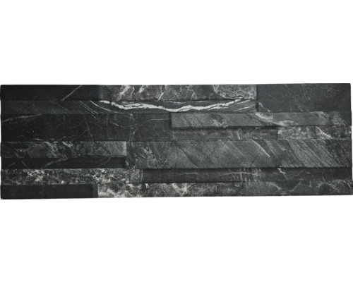 Keramik Verblendstein Klimex UltraStrong Marble black 17x52 cm schwarz Dekorfliese in Steinoptik für Wandverkleidung