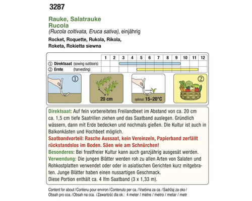 Informationen zur Aussaat von Rucola