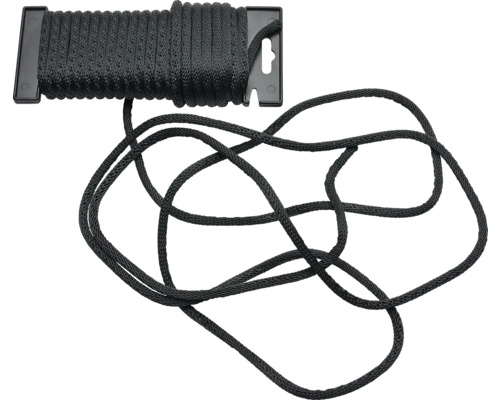 Schwarzes geflochtenes Seil auf Rolle