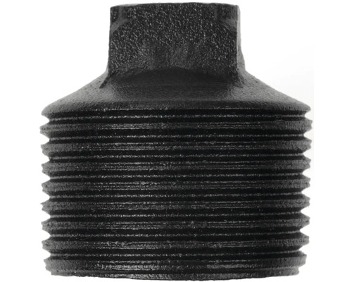 Schwarzer Gewindenippel aus Metall