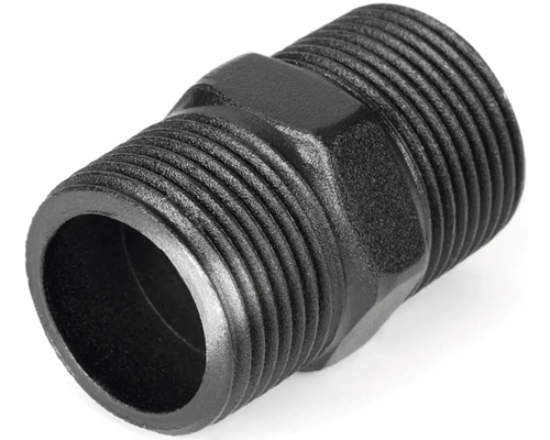 Schwarzes Doppelnippel-Rohrverschraubungsstück mit Gewinde