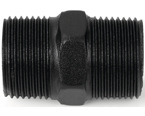 Schwarze Gewindenippel aus Stahl für Sanitärinstallationen
