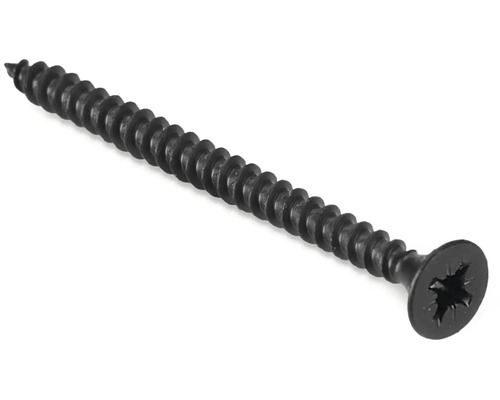 Eine einzelne schwarze Schraube