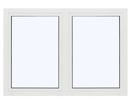 Weißes Fenster mit zwei Flügeln