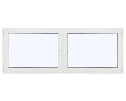 Zweiflügeliges Fenster mit Griffen