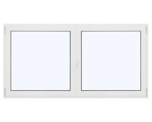ARON Ternum Aluminiumfenster RAL 9016 verkehrsweiß 2 Flügelig (Dreh/Dreh-Kipp) mit beweglichem Pfosten (Stulp) 1100x1000 mm DIN Rechts Doppelflügelfenster für den Einbau in Gebäuden
