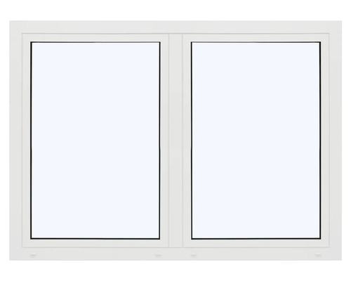 Weißes Fenster mit zwei Flügeln