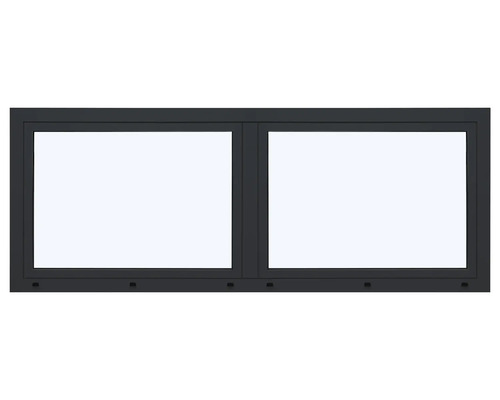 ARON Ternum Aluminiumfenster RAL 7016 anthrazitgrau 2 Flügelig (Dreh/Dreh-Kipp) mit beweglichem Pfosten (Stulp) 1600x900 mm DIN Rechts Fenster mit zwei Flügeln