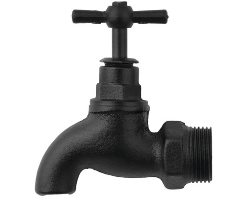 Wasserhahn aus Metall mit Kreuzgriff