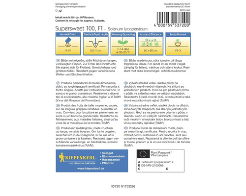 Supersweet 100 F1 Tomatensamenpackung