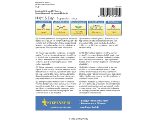 Samenpackung Kapuzinerkresse Night and Day, reicht für circa 20 Pflanzen