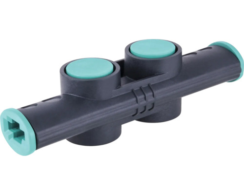 Verbindungsmuffe mit zwei Eingängen und Knöpfen