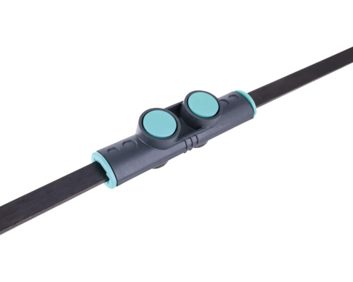 Metallbandsäge mit grauer Halterung und zwei Bedienelementen