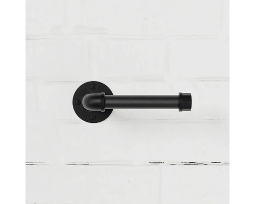 Toilettenpapierhalter aus schwarzem Metall im Industrial-Stil
