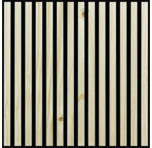 Holzpaneel mit vertikalen Latten und akustischem Filz