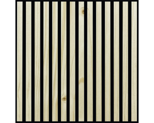 Holzpaneel mit vertikalen Latten und akustischem Filz