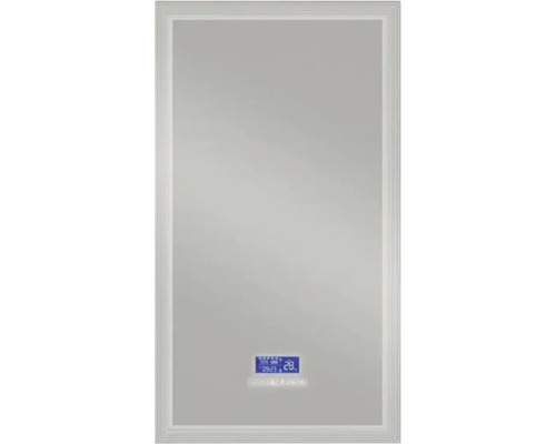 Rechteckiger Spiegel mit Rahmen und Digitalanzeige