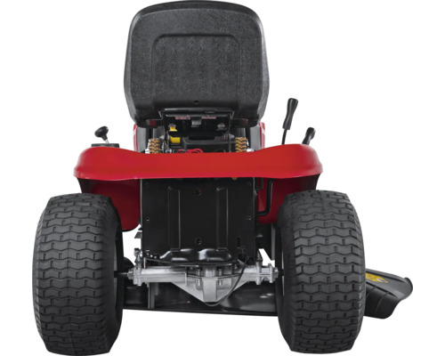 Aufsitzrasenmäher, Heckansicht