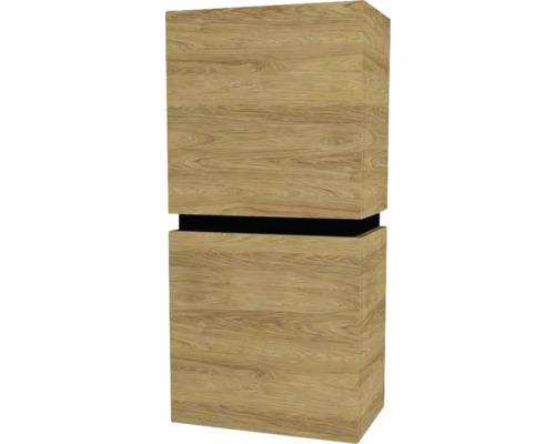 Hängeschrank Devo Viva 2.0 links 40x84x26 cm natural hickory mit 2 Türen und 1 Schublade